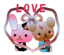 Rabbit and bear daily(heart) sticker #14448337