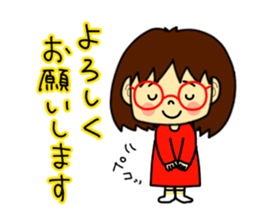 The girl with glasses(Basic) sticker #14455997