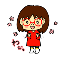 The girl with glasses(Basic) sticker #14456001