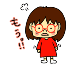The girl with glasses(Basic) sticker #14456003