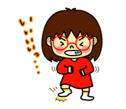 The girl with glasses(Basic) sticker #14456004