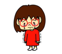 The girl with glasses(Basic) sticker #14456005