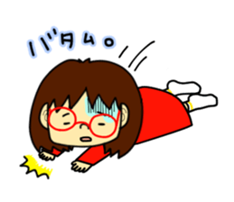 The girl with glasses(Basic) sticker #14456006