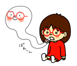 The girl with glasses(Basic) sticker #14456008