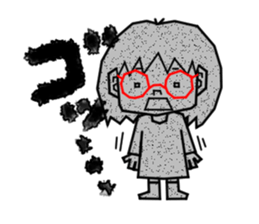 The girl with glasses(Basic) sticker #14456009