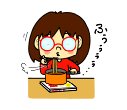 The girl with glasses(Basic) sticker #14456011