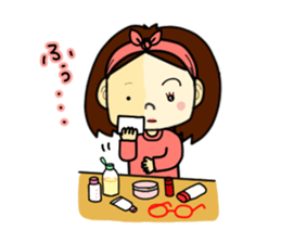 The girl with glasses(Basic) sticker #14456013