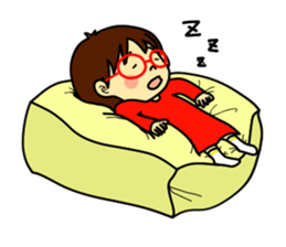 The girl with glasses(Basic) sticker #14456014