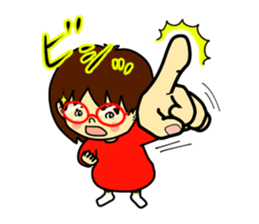 The girl with glasses(Basic) sticker #14456019