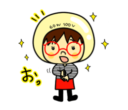 The girl with glasses(Basic) sticker #14456020