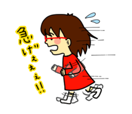 The girl with glasses(Basic) sticker #14456023