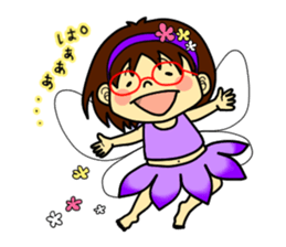 The girl with glasses(Basic) sticker #14456026