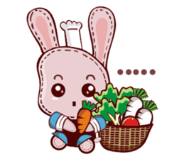 Lovely happy rabbit sticker #14456508