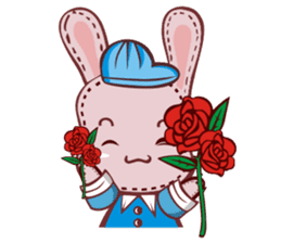 Lovely happy rabbit sticker #14456510