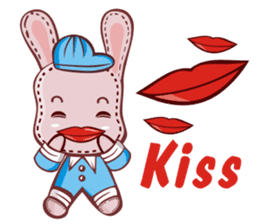 Lovely happy rabbit sticker #14456511