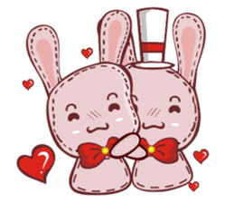 Lovely happy rabbit sticker #14456515