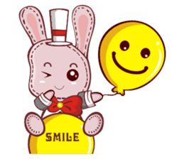 Lovely happy rabbit sticker #14456519