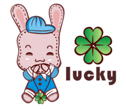 Lovely happy rabbit sticker #14456520