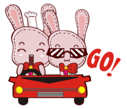 Lovely happy rabbit sticker #14456523