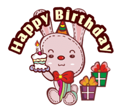 Lovely happy rabbit sticker #14456525
