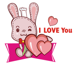 Lovely happy rabbit sticker #14456526