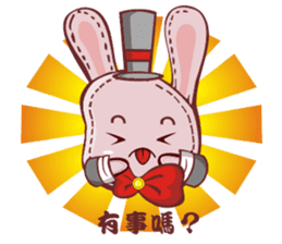 Lovely happy rabbit sticker #14456529