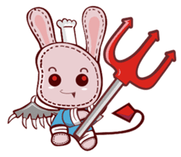 Lovely happy rabbit sticker #14456532