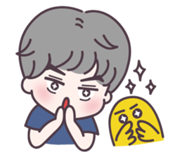 Gray hair boy sticker #14458241