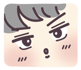 Gray hair boy sticker #14458242