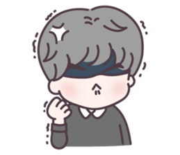 Gray hair boy sticker #14458243