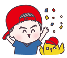 Gray hair boy sticker #14458245