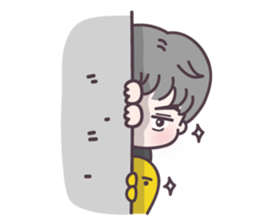 Gray hair boy sticker #14458246