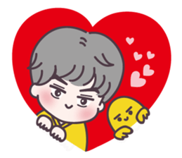 Gray hair boy sticker #14458249