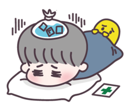 Gray hair boy sticker #14458254