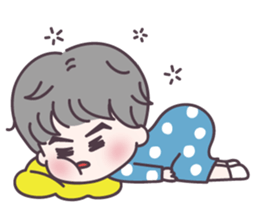 Gray hair boy sticker #14458261