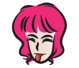 pink hair beauty sticker #14460762