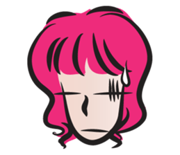 pink hair beauty sticker #14460764