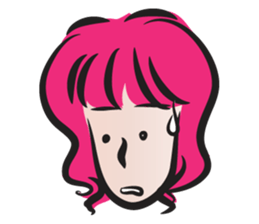 pink hair beauty sticker #14460768