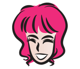 pink hair beauty sticker #14460778