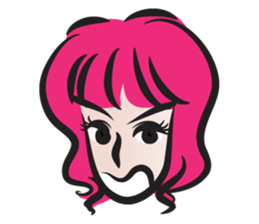 pink hair beauty sticker #14460791