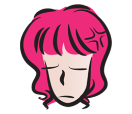 pink hair beauty sticker #14460793