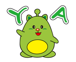 Alien baby cute Q cat sticker #14464182