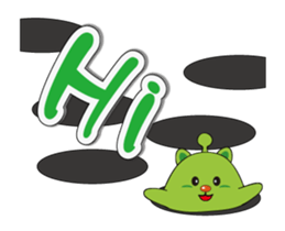 Alien baby cute Q cat sticker #14464183