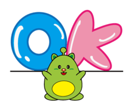 Alien baby cute Q cat sticker #14464184