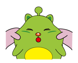 Alien baby cute Q cat sticker #14464203