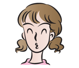 brown hair woman sticker #14464259