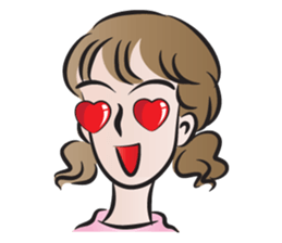 brown hair woman sticker #14464278