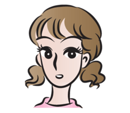 brown hair woman sticker #14464288