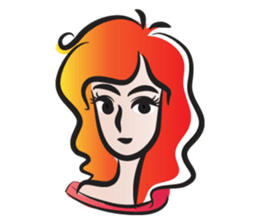 curls red hair girl sticker #14467542