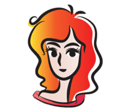 curls red hair girl sticker #14467542